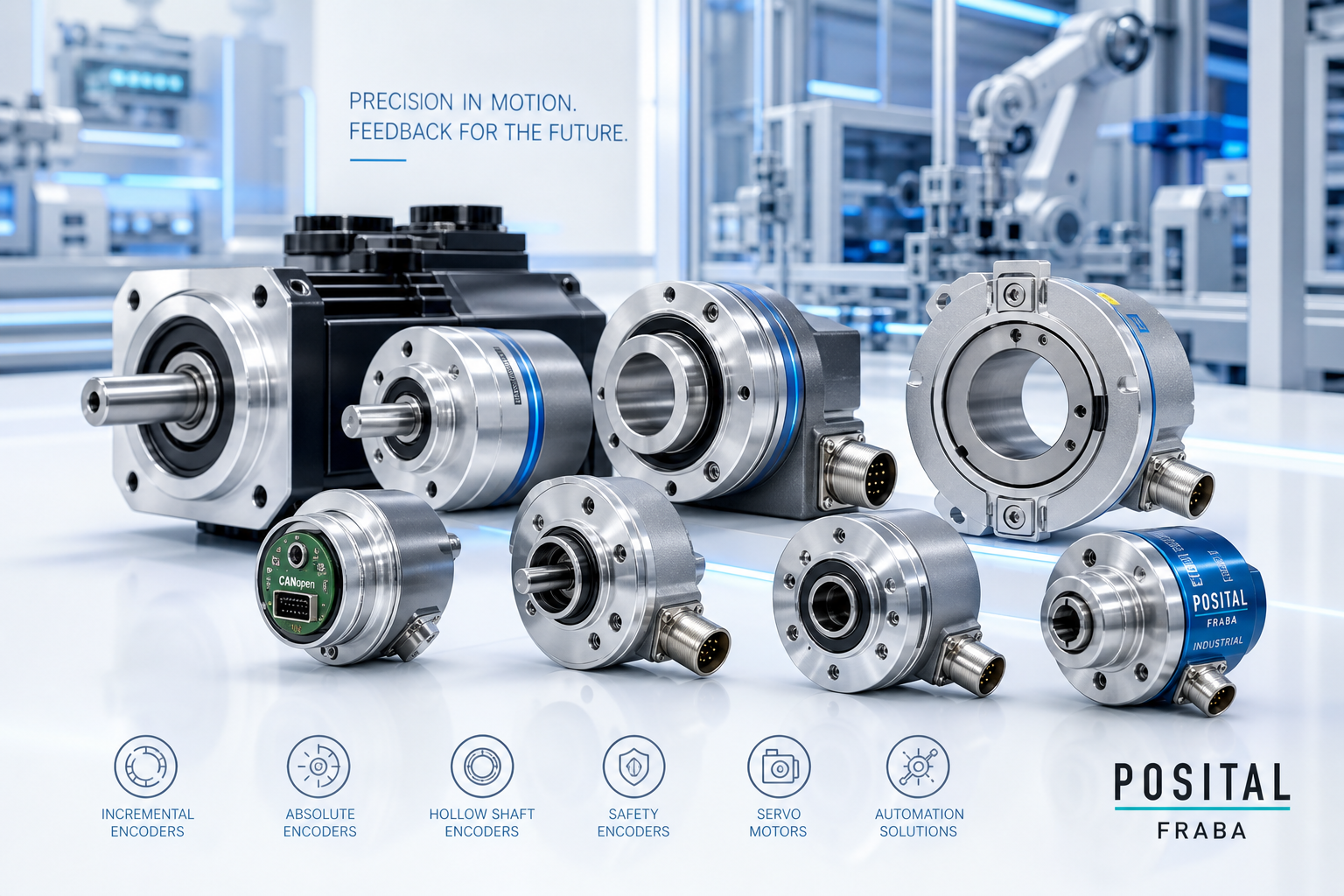 Industrial rotary encoders and motion feedback components