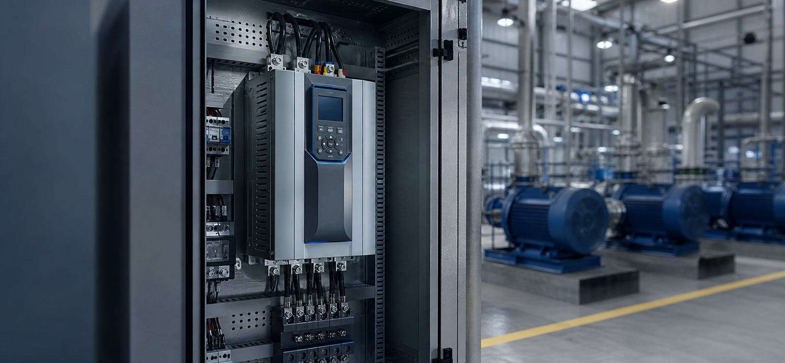 Soft starter inside motor control cabinet