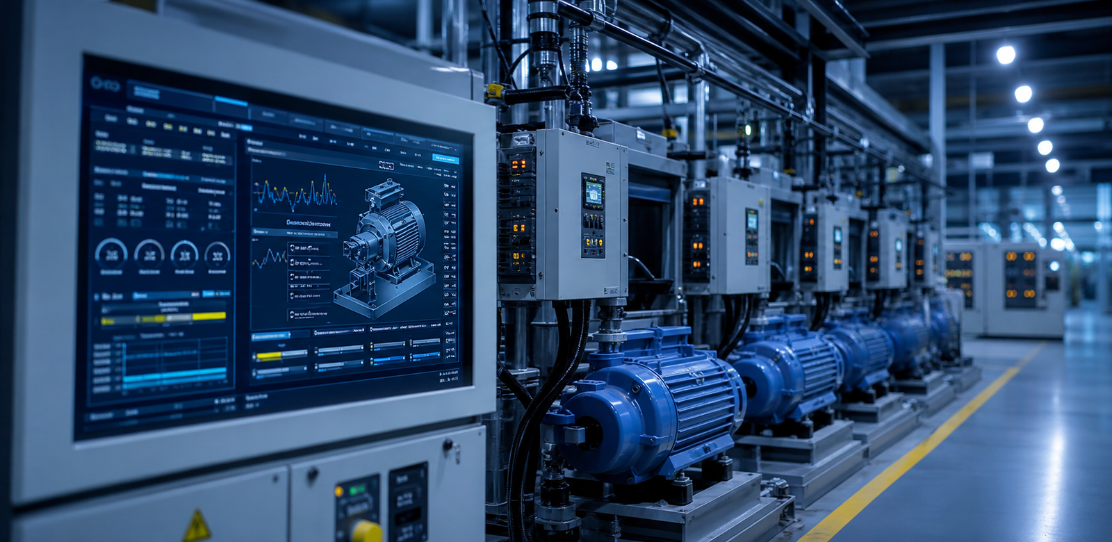 Motor control systems managing industrial motors